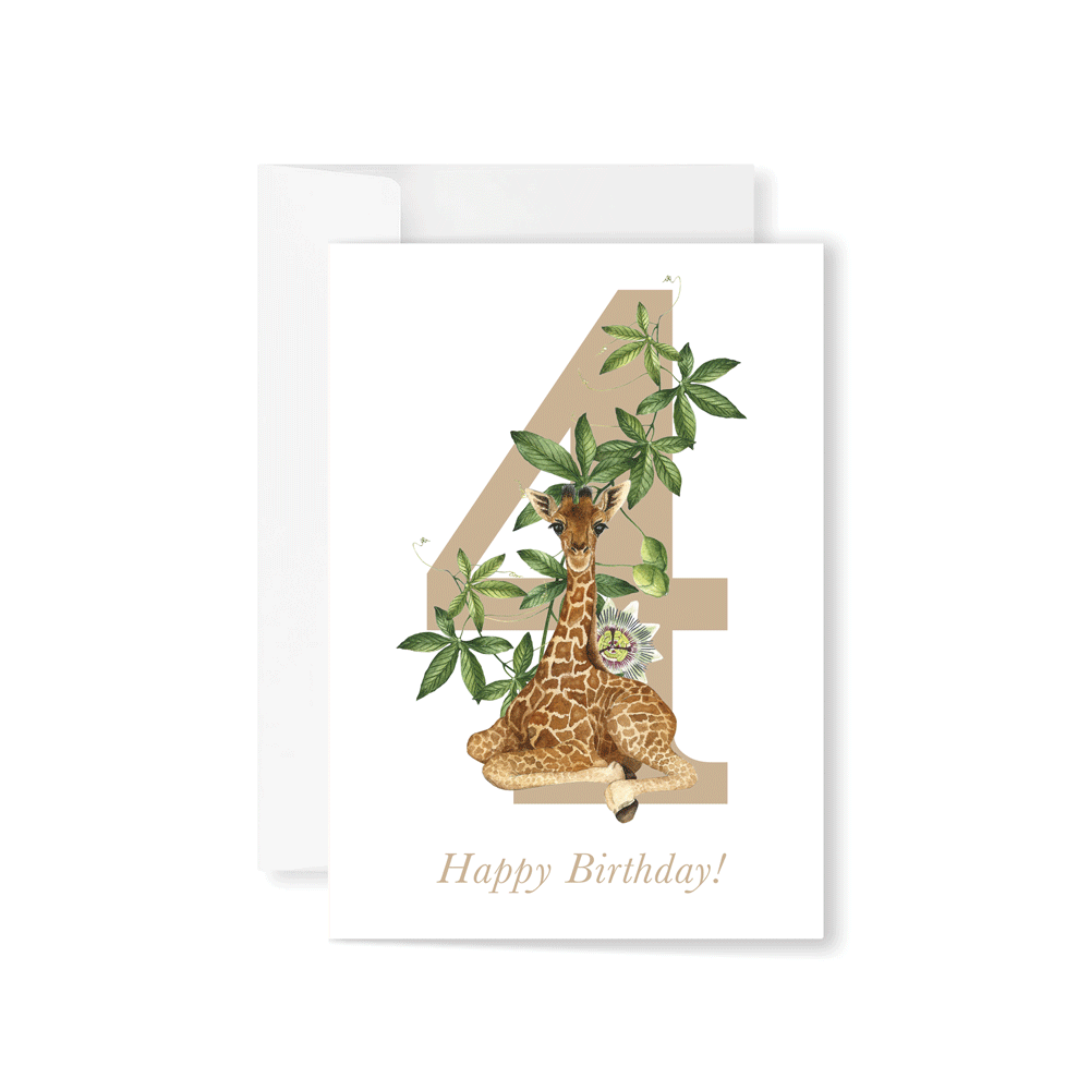4 - Happy Birthday! Giraffe Greeting card