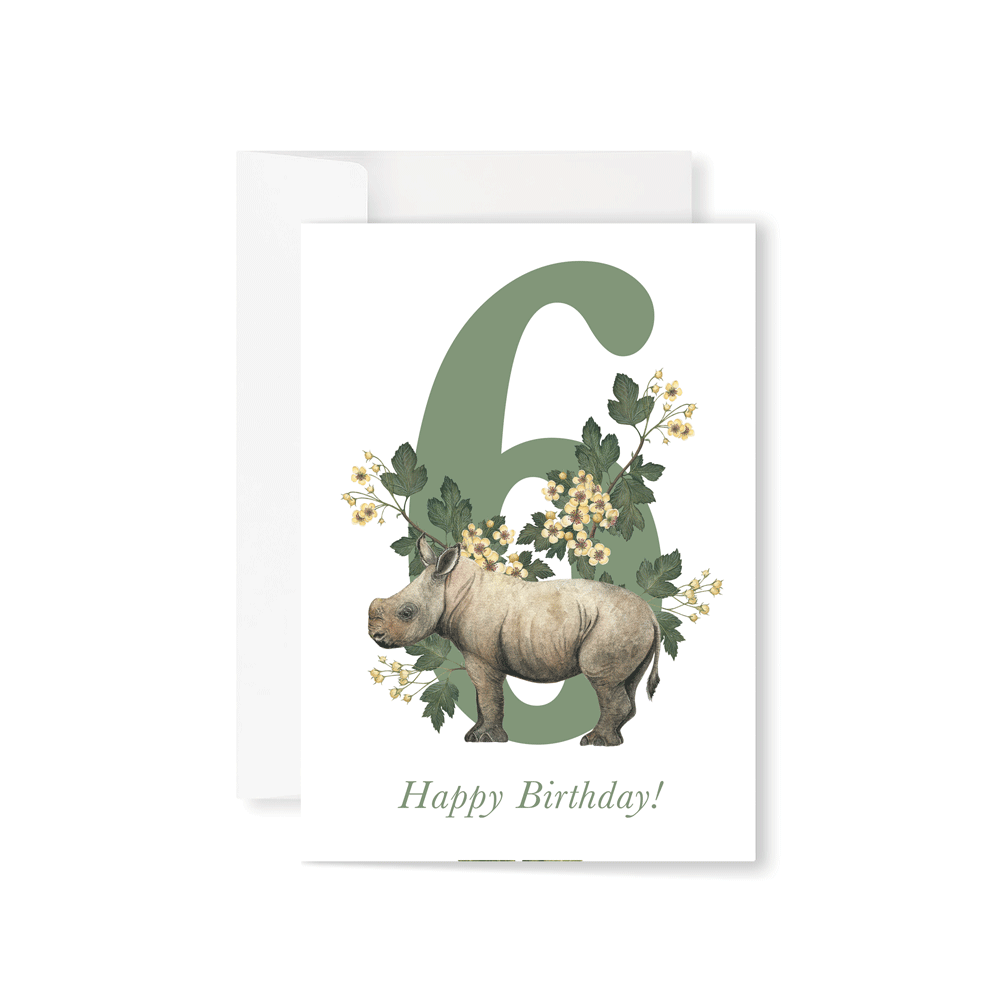 6 - Happy Birthday! Rhino Greeting card