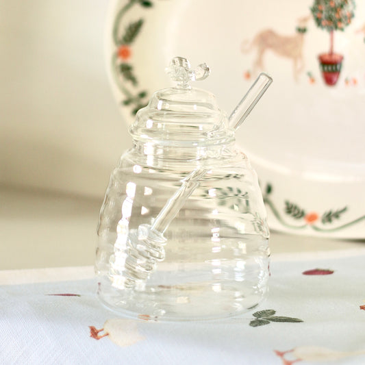 Glass Honey Jar with dipper