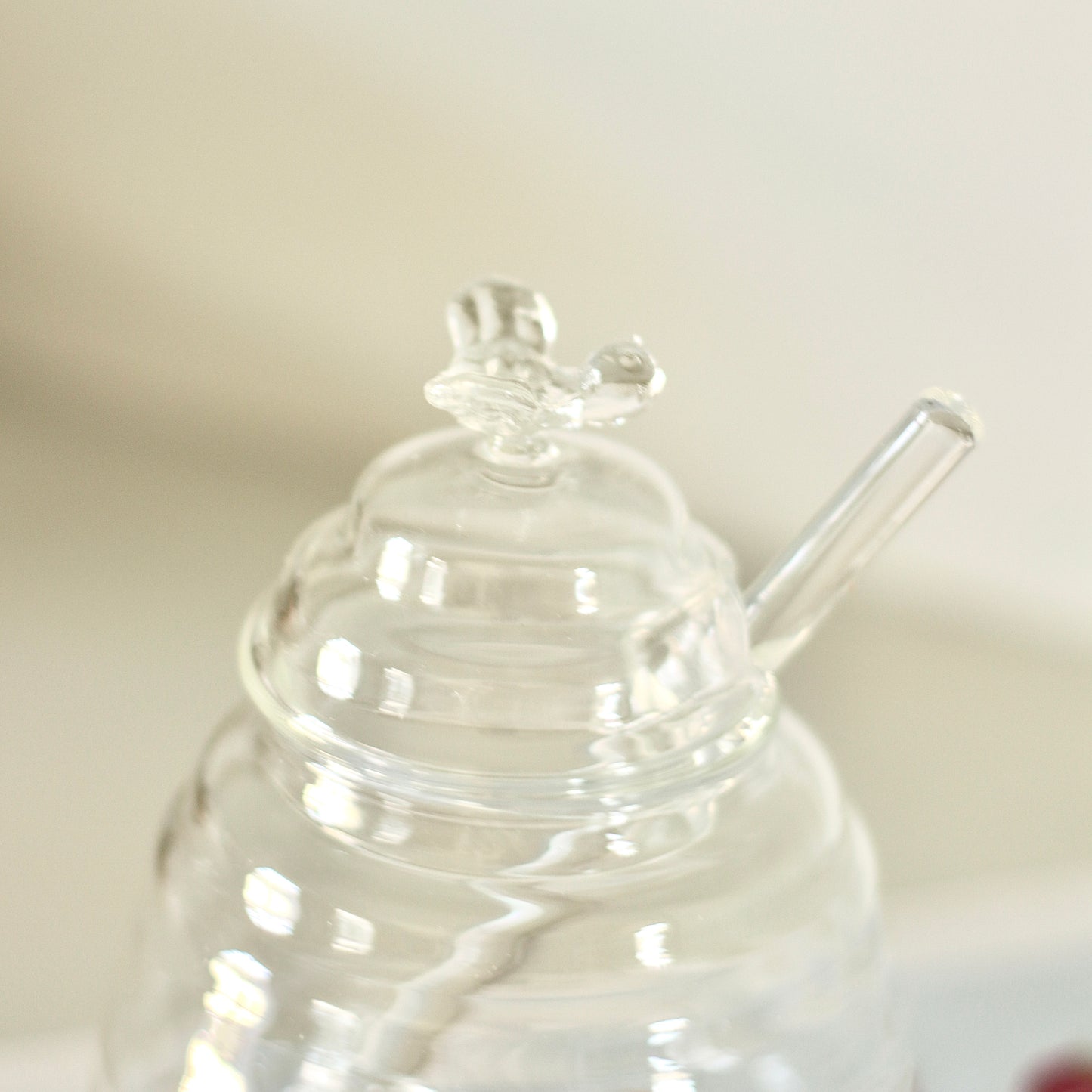 Glass Honey Jar with dipper