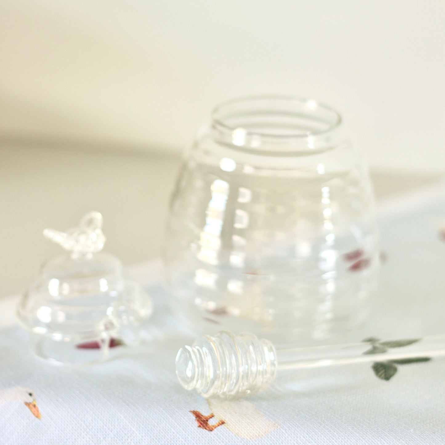 Glass Honey Jar with dipper