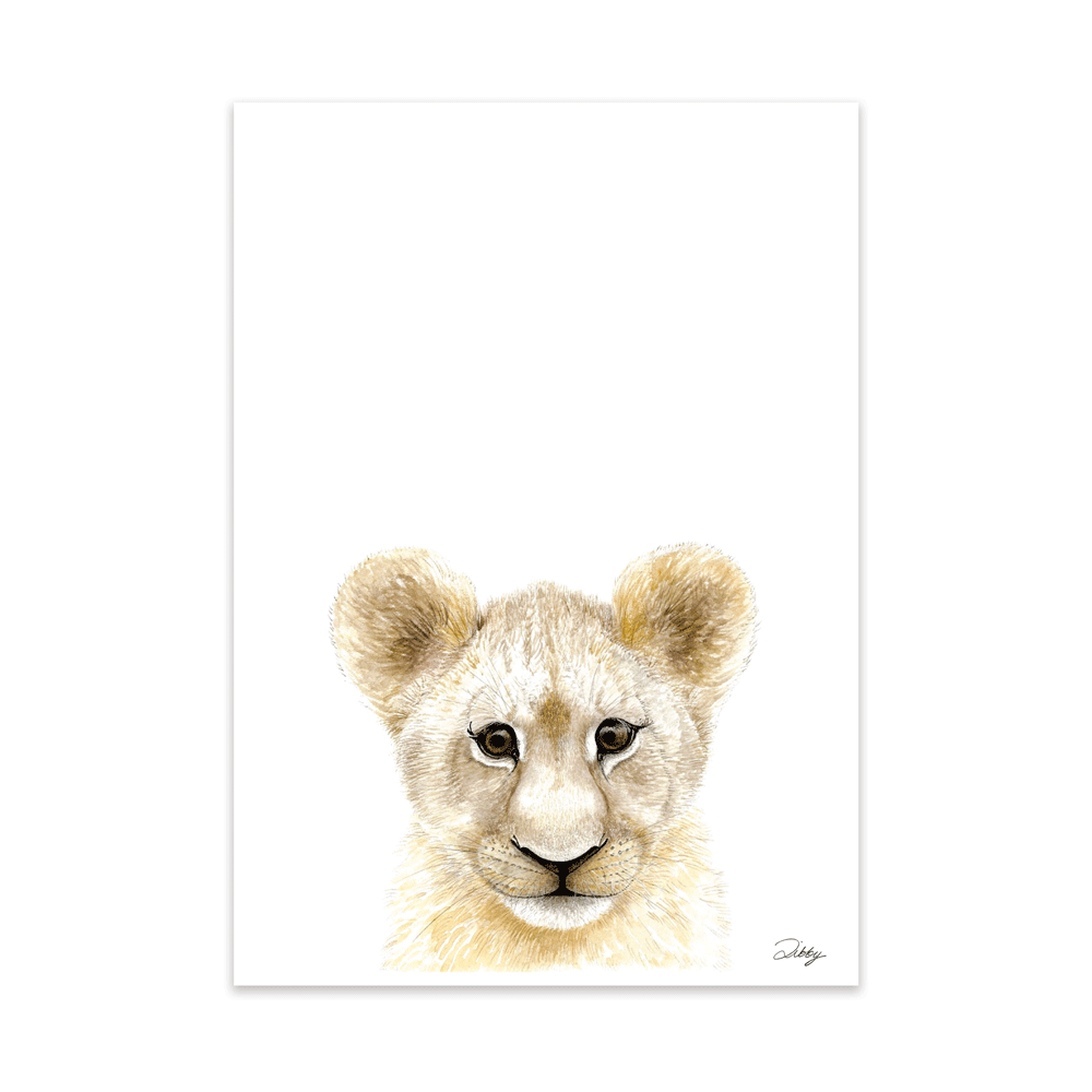 Safari Baby Lion Portrait Print