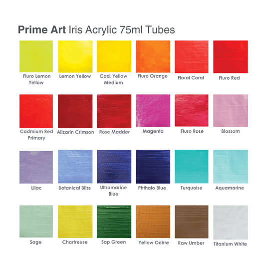 PAINT PrimeArt Iris Acrylic Tubes (24 colours)