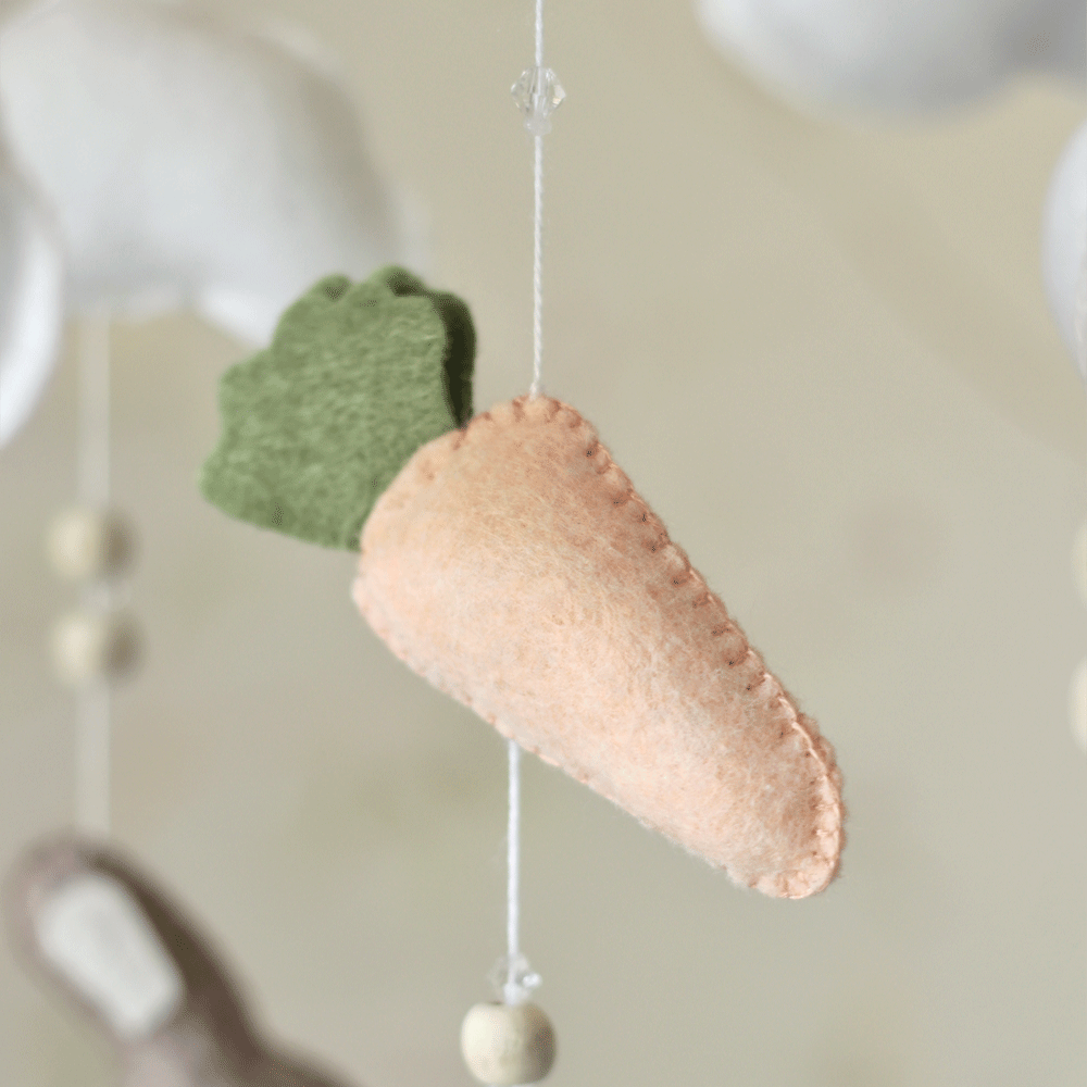 Bunnies & Carrots Felt Mobile