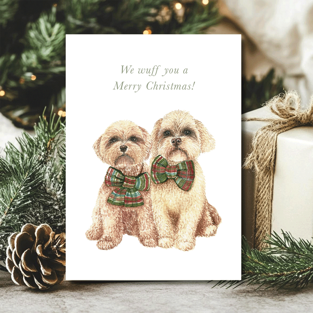 'We wuff you a Merry Christmas' Card for the SPCA