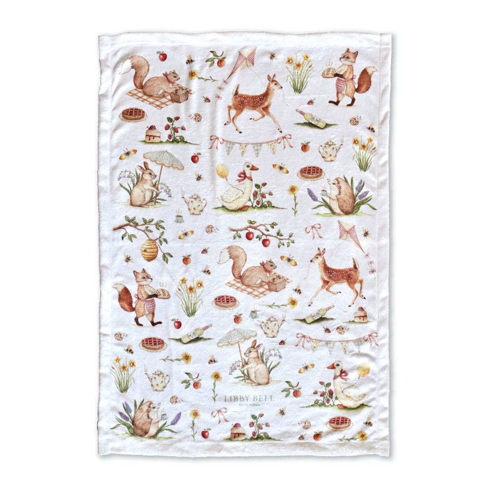 Woodland Picnic Luxe Baby Blanket