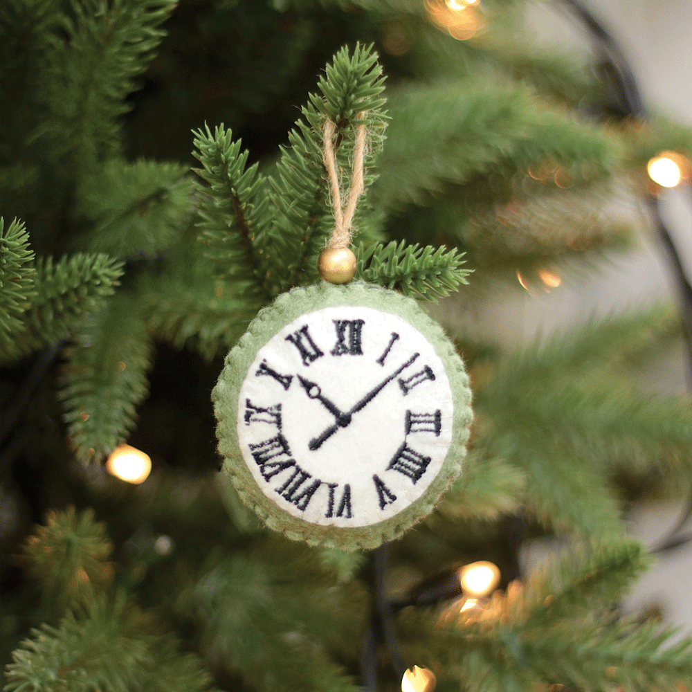 London Clock Felt Ornament