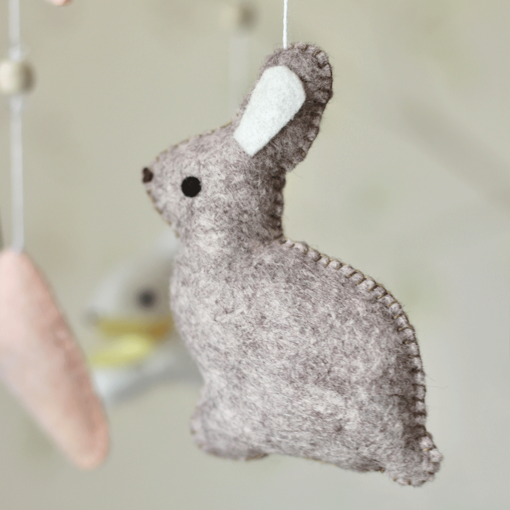 Bunnies & Carrots Felt Mobile
