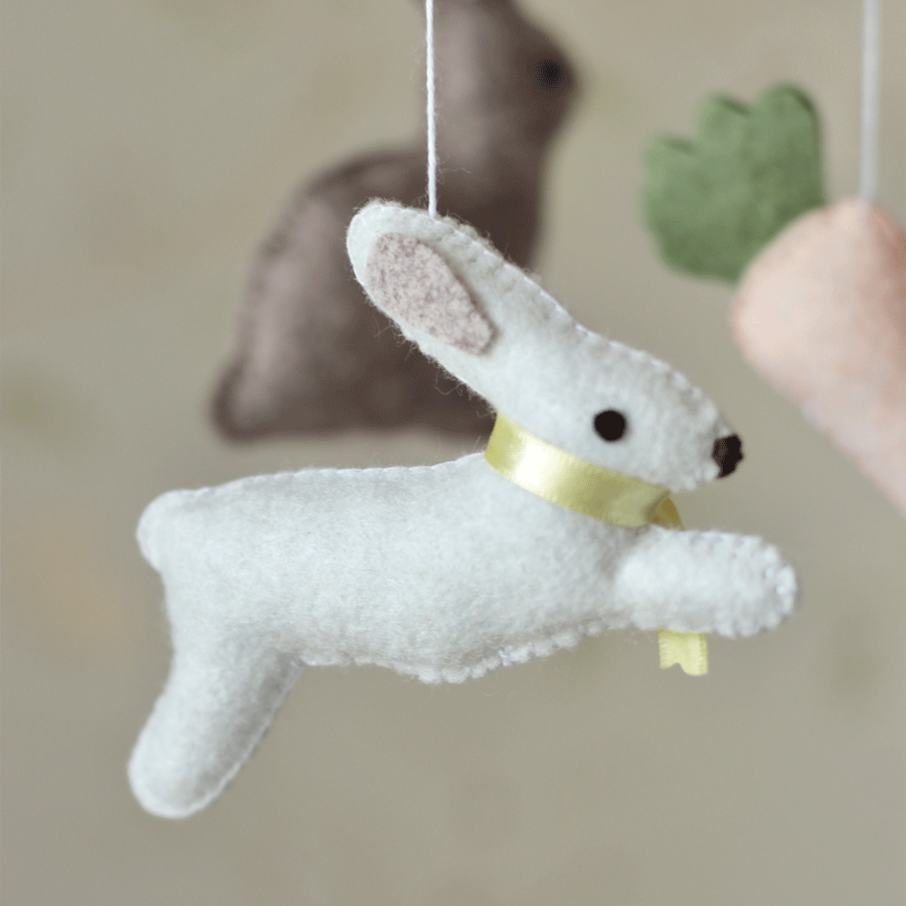 Bunnies & Carrots Felt Mobile