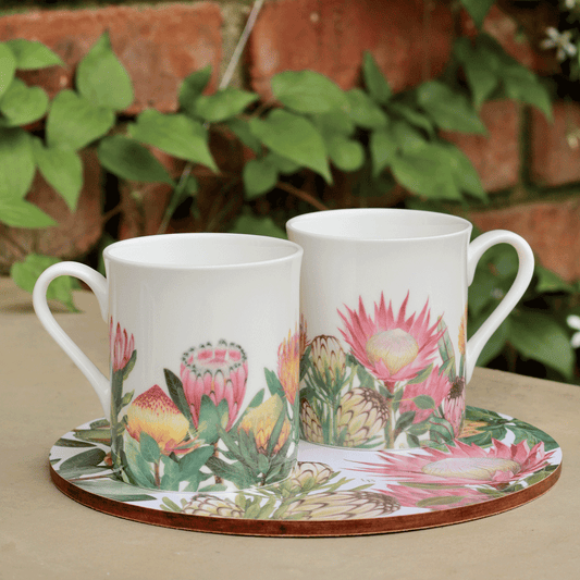 Protea Fine Bone China Mug Set of 4