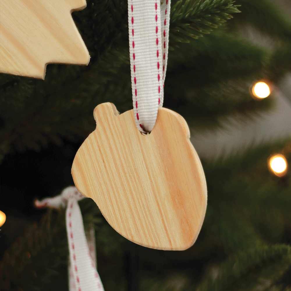 Rustic Wooden Christmas Ornament Set