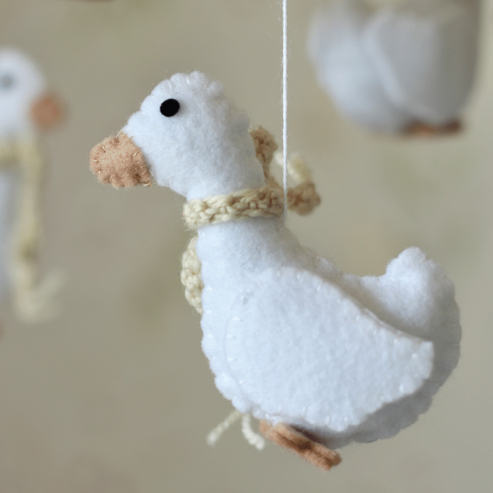 Ducks & Strawberries Felt Mobile