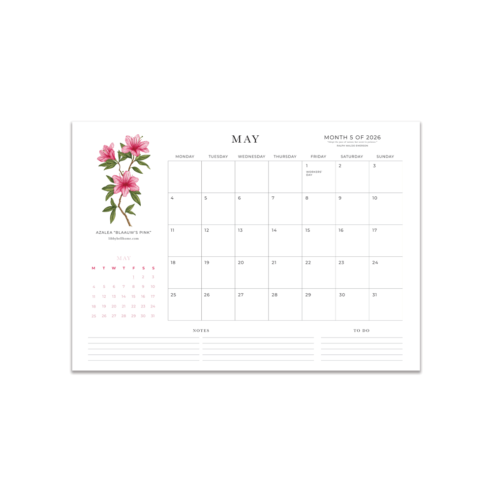 2026 A4 Deskpad Calendar (Medium)