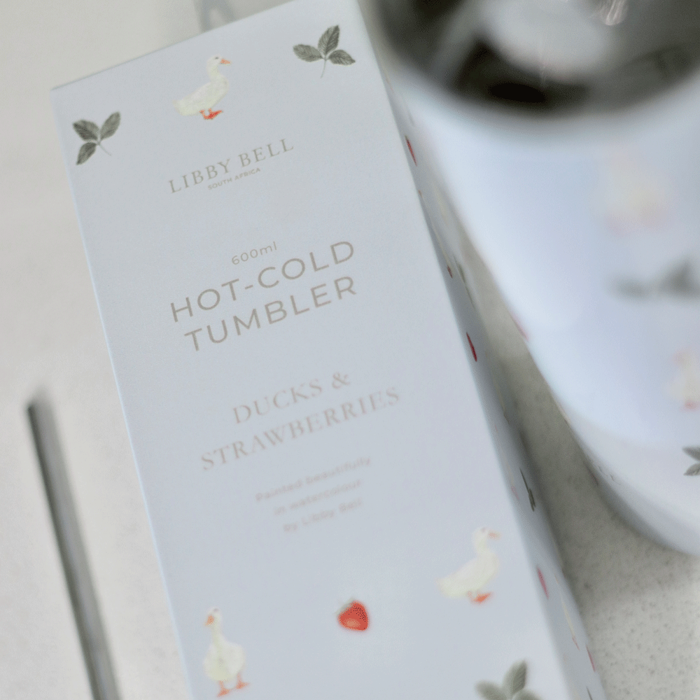 Ducks & Strawberries Hot-Cold Double-wall Tumbler