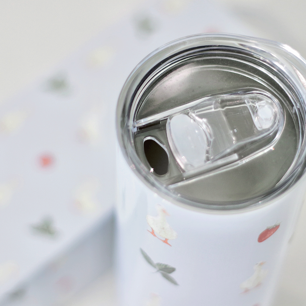 Ducks & Strawberries Hot-Cold Double-wall Tumbler