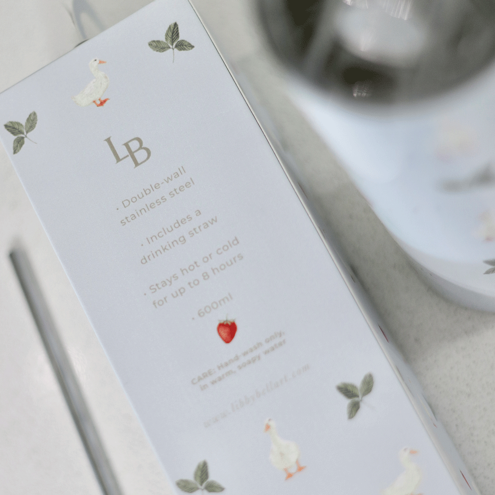Ducks & Strawberries Hot-Cold Double-wall Tumbler
