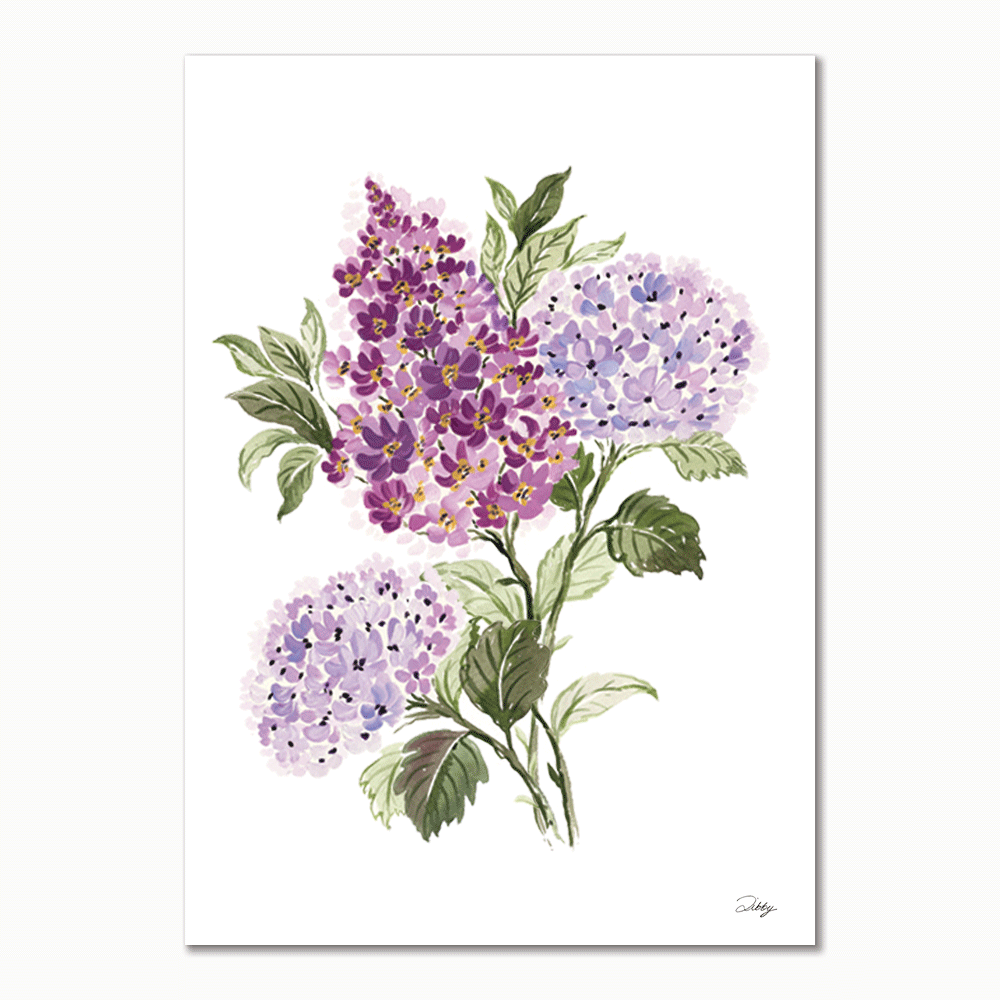 Lilacs & Hydrangeas Print Pair