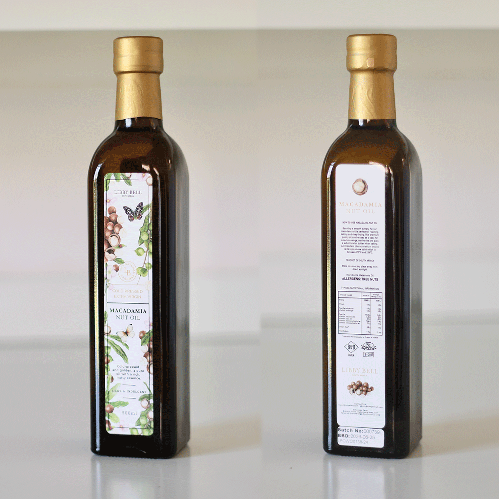 Macadamia Oil (Cold pressed, Extra virgin)