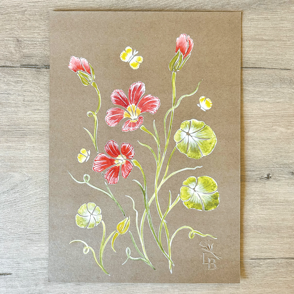 Nasturtium Study - Unframed Original Painting