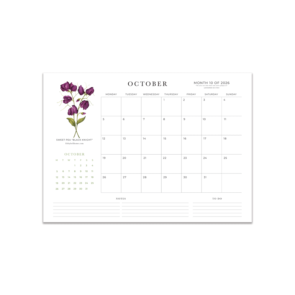 2026 A4 Deskpad Calendar (Medium)