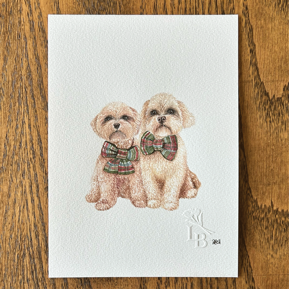 Christmas Doggies - Unframed Original Painting