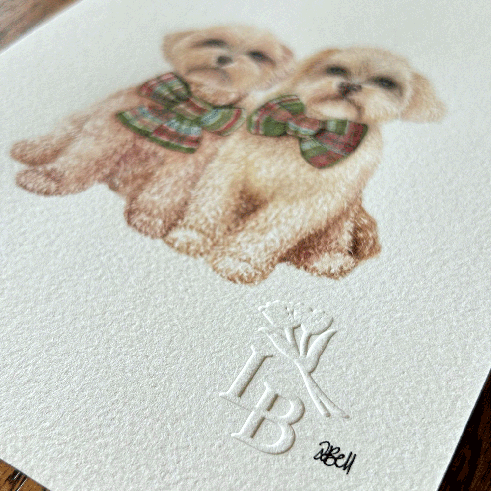 Christmas Doggies - Unframed Original Painting