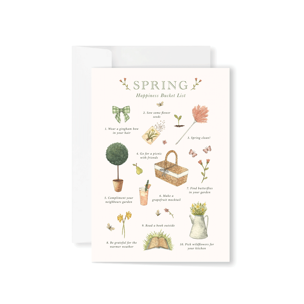 Spring Bucket List Greeting Card