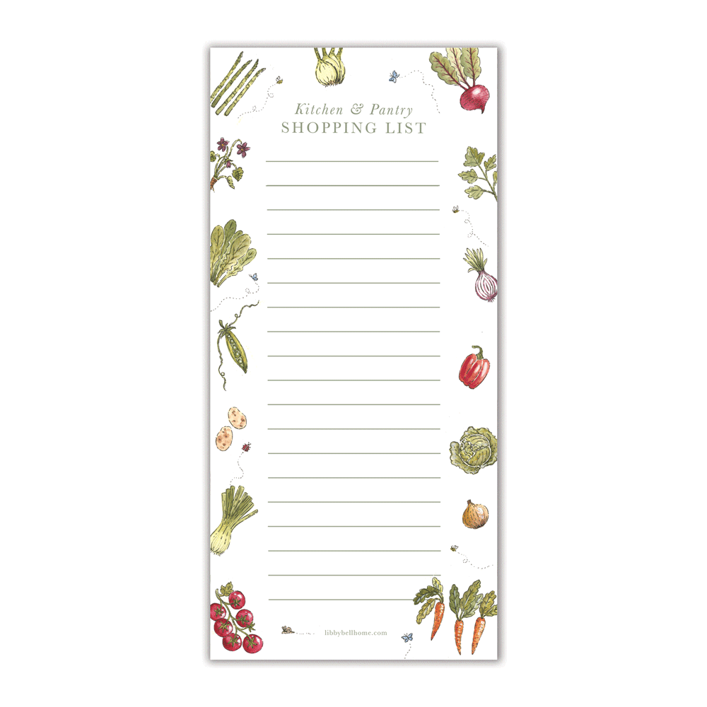 Veg Shopping List Pad (with magnets)