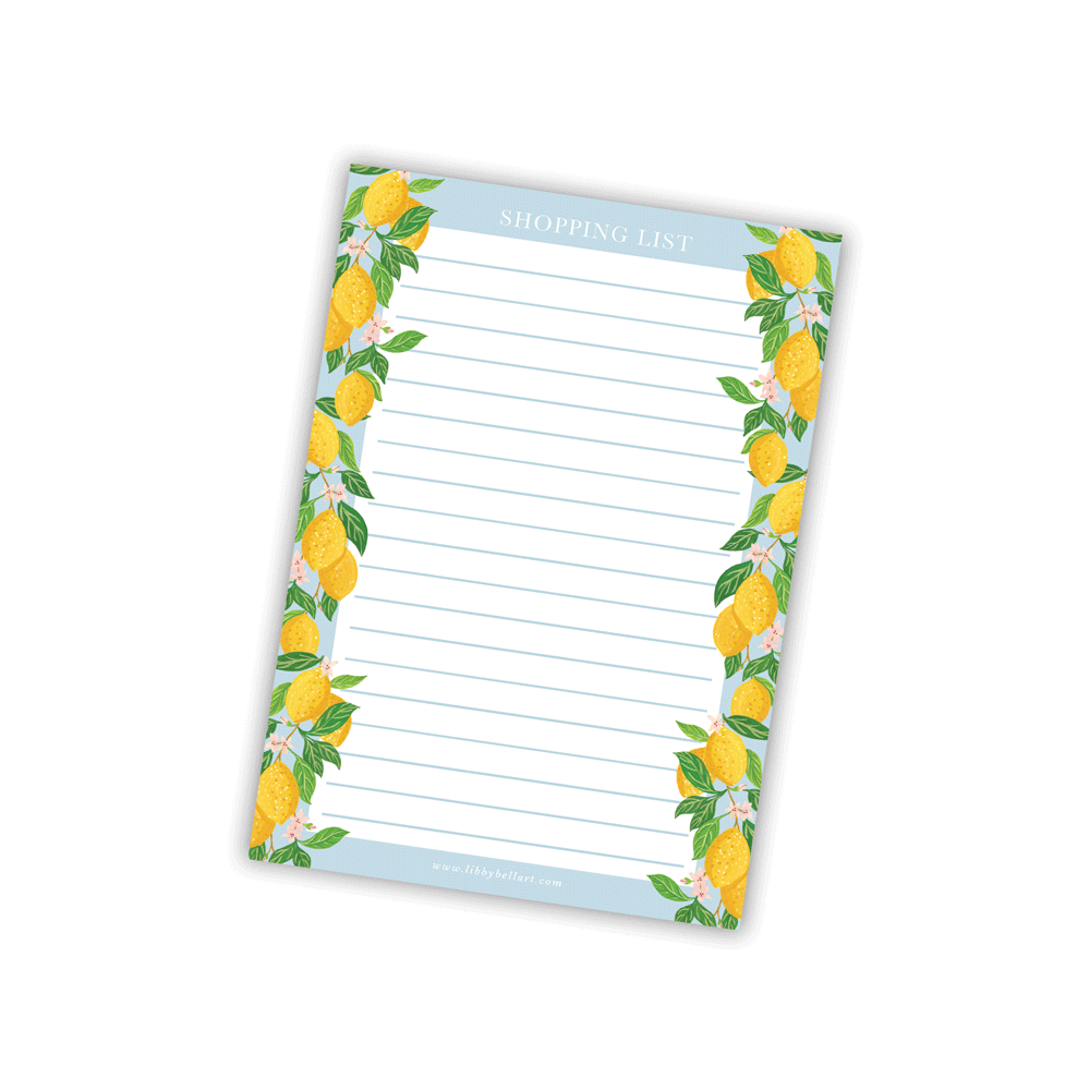 Lemons Shopping List Pad (with magnets)