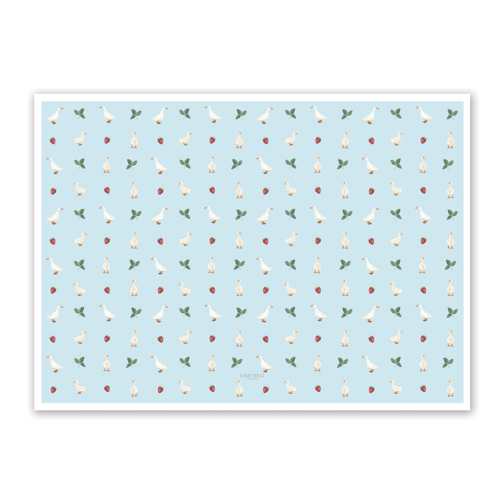 Ducks & Strawberries Luxe Blanket