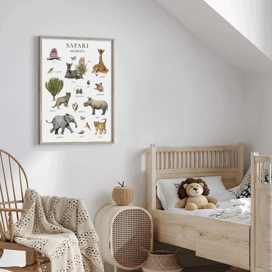 Safari Animals Print Poster