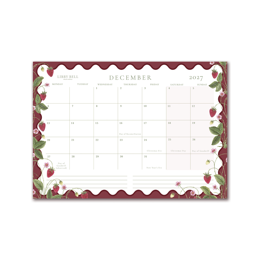 {Pre-Order} The Botanical Year - 2027 Deskpad Calendar (A4 - Medium)