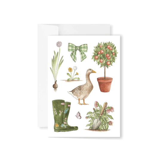 Goose in the Veggie Patch Greeting Card