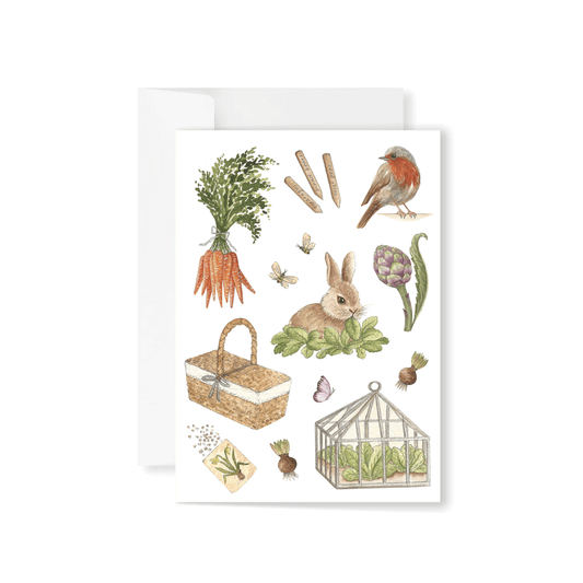 Bunny in the Veggie Patch Greeting Card