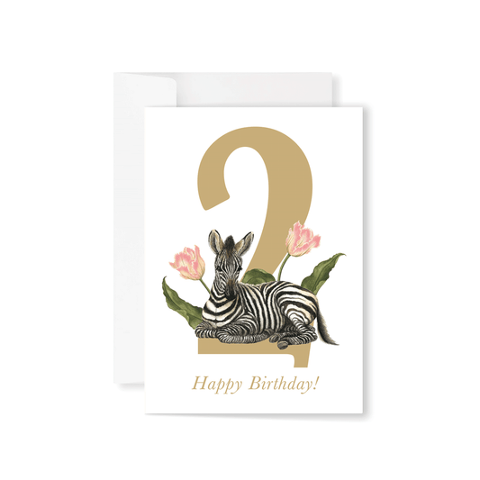 2 - Happy Birthday! Zebra Greeting card