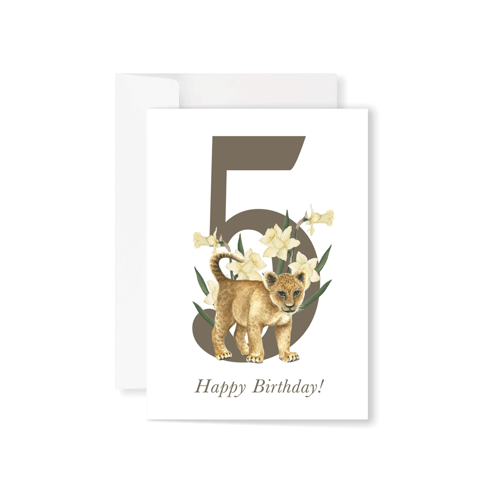 5 - Happy Birthday! Lion Greeting card