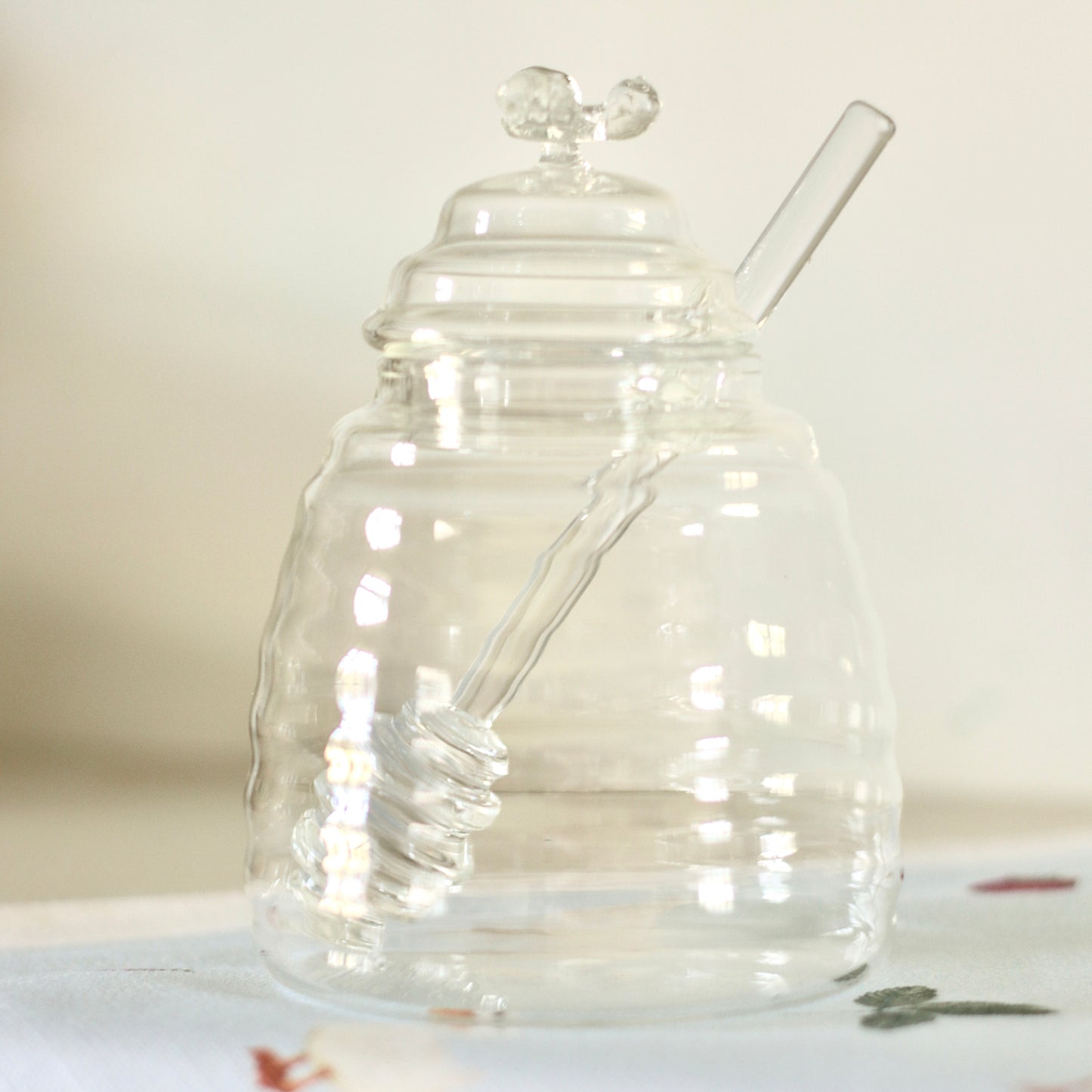 Glass Honey Jar with dipper