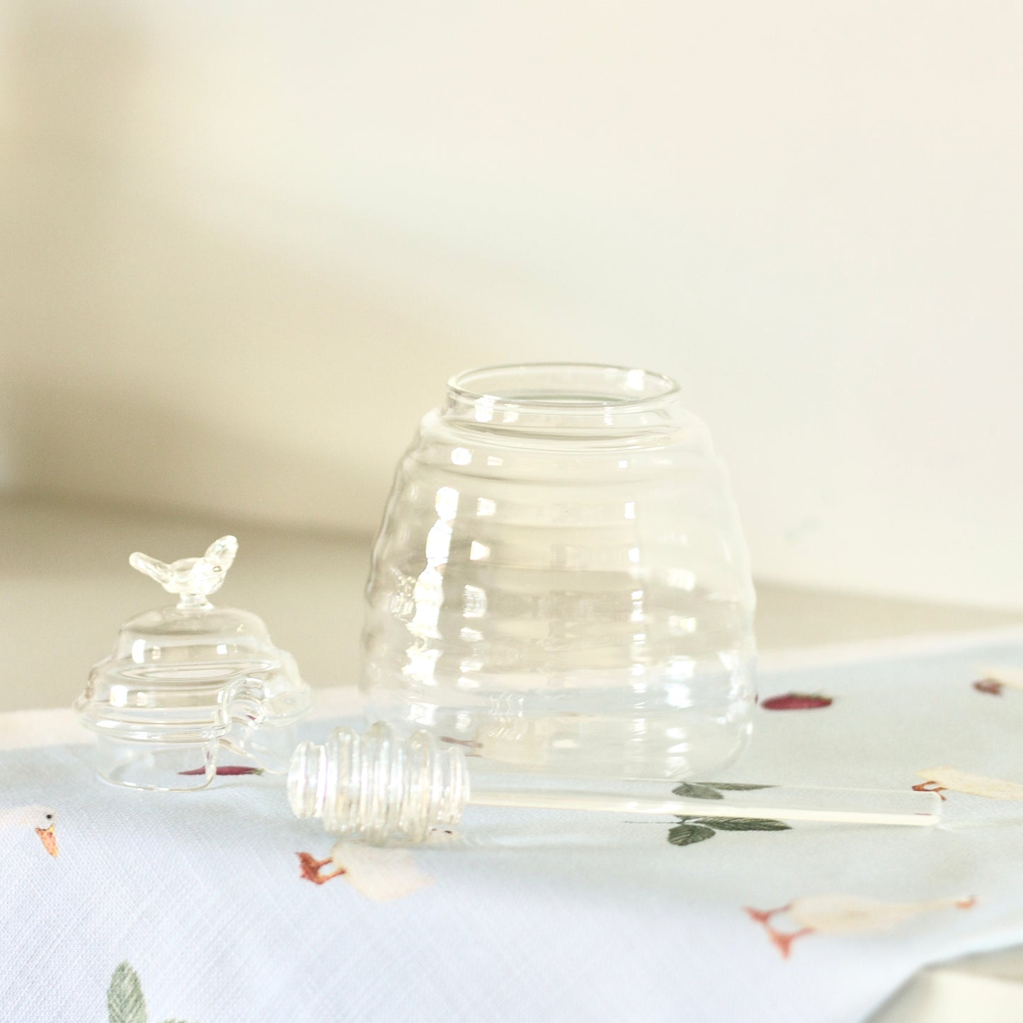 Glass Honey Jar with dipper