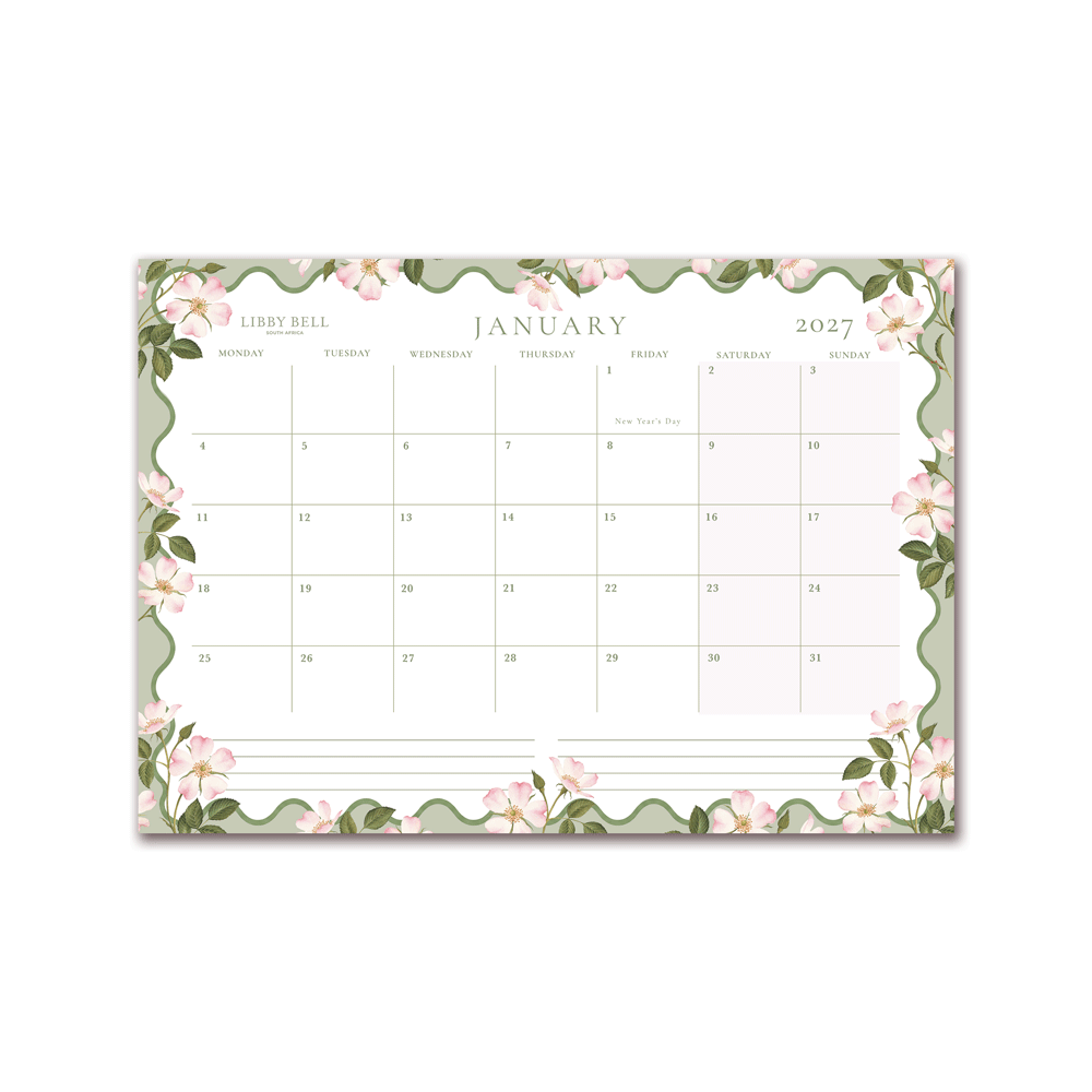 {Pre-Order} The Botanical Year - 2027 Deskpad Calendar (A4 - Medium)