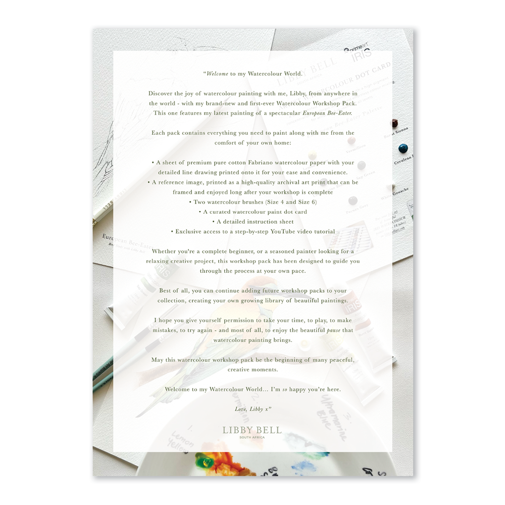 *Pre-Order* European Bee-Eater Watercolour Workshop Pack