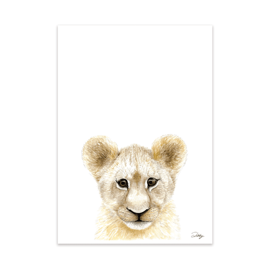 Safari Baby Lion Portrait Print