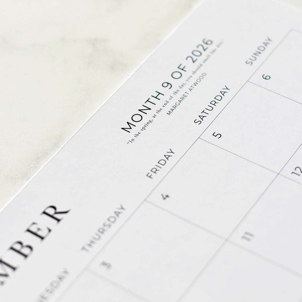 2026 A4 Deskpad Calendar (Medium)