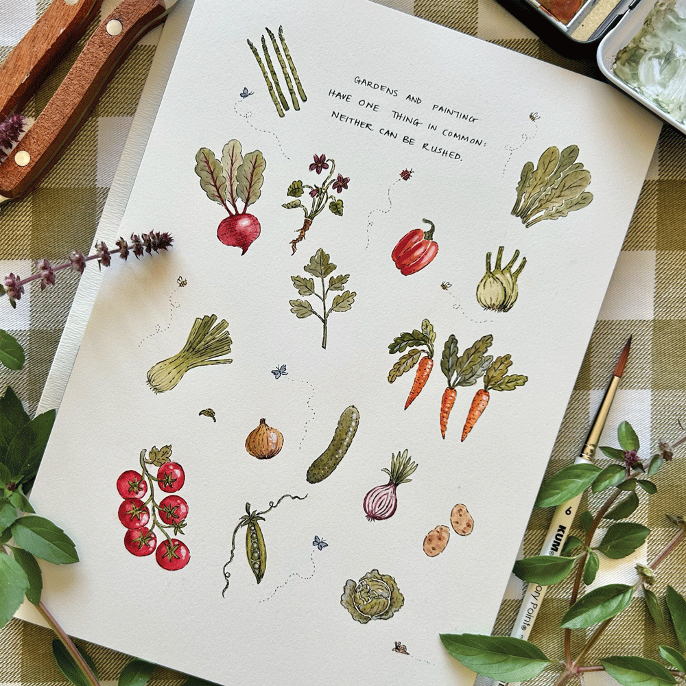 Collection of Veggies - Unframed Original Painting