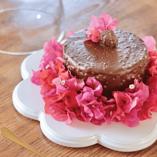 Daisy White Cake Stand with Glass Dome