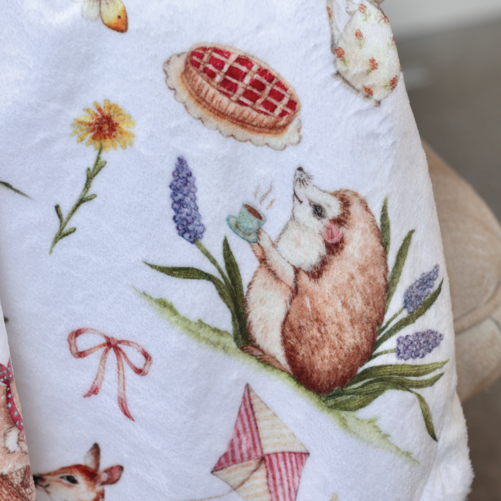 Woodland Picnic Luxe Baby Blanket