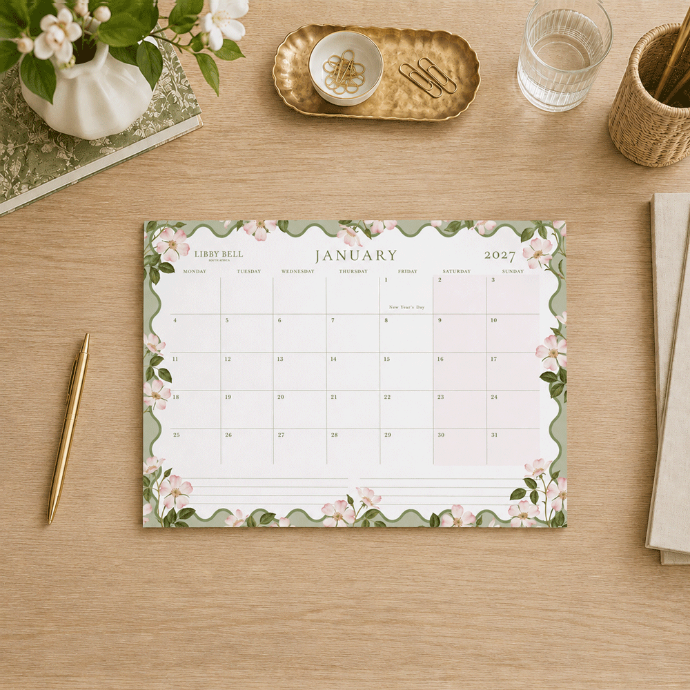 {Pre-Order} The Botanical Year - 2027 Deskpad Calendar (A4 - Medium)