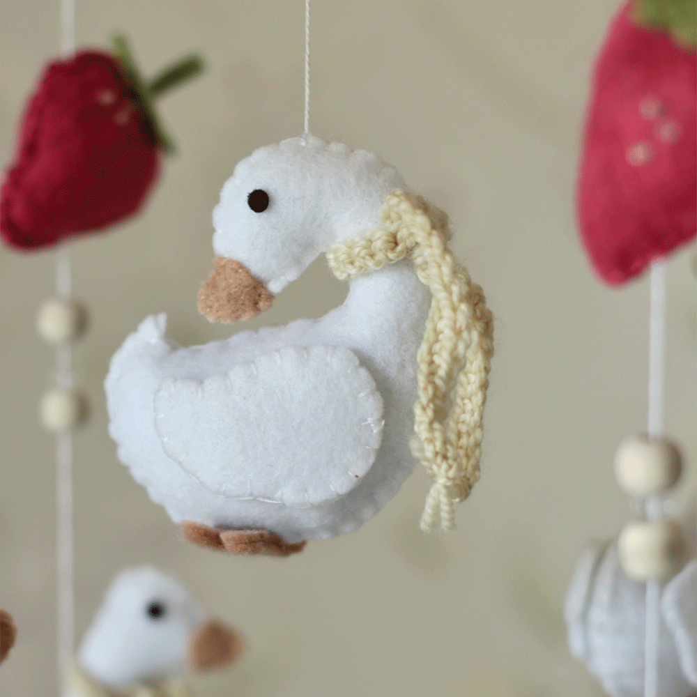 Ducks & Strawberries Felt Mobile
