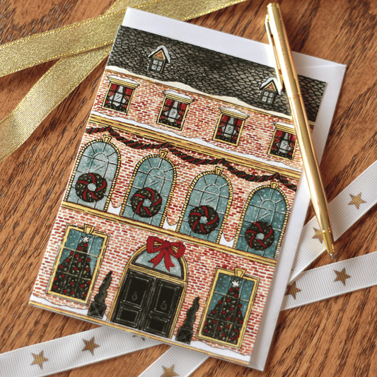 Festive London Townhouse Christmas Card