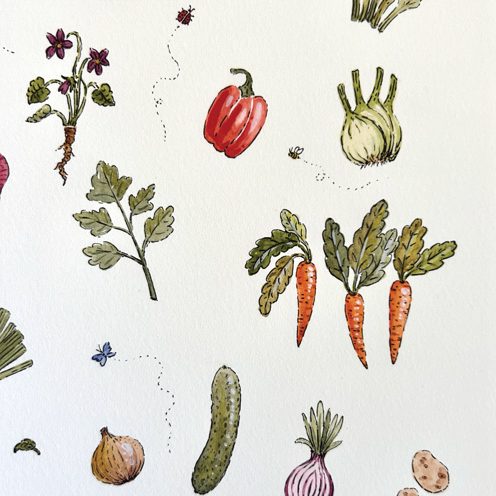 Collection of Veggies - Unframed Original Painting