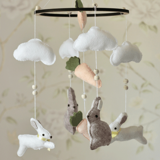Bunnies & Carrots Felt Mobile